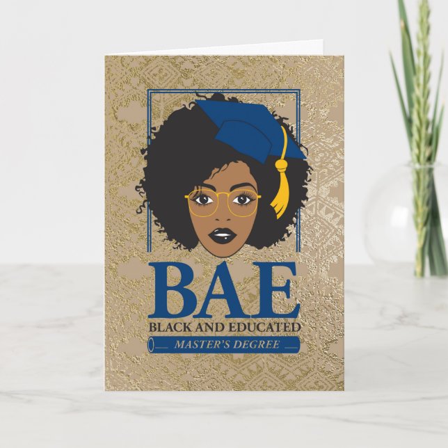 BAE Black and Educated Master's Degree Graduation Card (Front)
