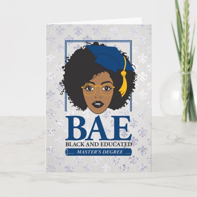 BAE Black and Educated Master's Degree Graduation Card (Front)