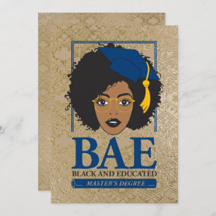 BAE Black and Educated Master's Degree Graduation Invitation