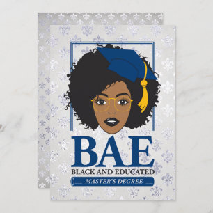 BAE Black and Educated Master's Degree Graduation Invitation