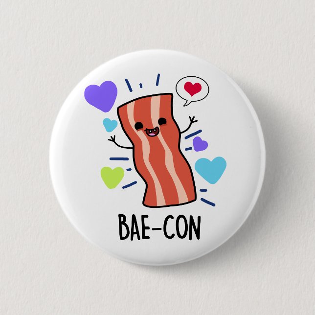 Bae-con Funny Bacon Pun  6 Cm Round Badge (Front)