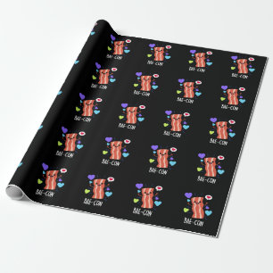 Bae-con Funny Bacon Pun  Wrapping Paper