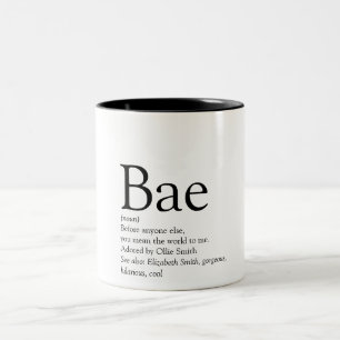 Bae Definition Girlfriend Boyfriend Two-Tone Coffee Mug