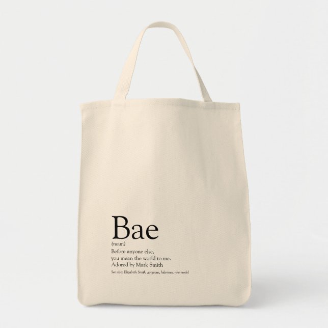 Bae Definition Girlfriend Wife Tote Bag (Front)