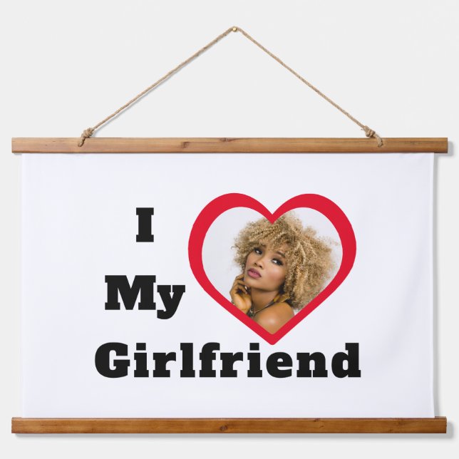 Bae Personalised Custom Photo I Love My Girlfriend Hanging Tapestry (Front)