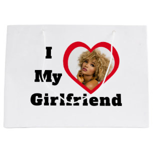 Bae Personalised Custom Photo I Love My Girlfriend Large Gift Bag