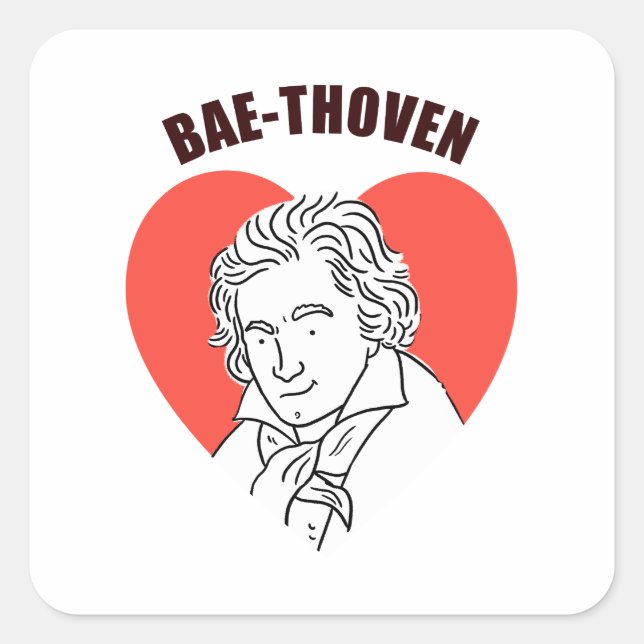 Bae-Thoven Classical Music Pun Sticker (Front)