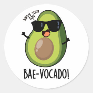 Bae-vocado Funny Avocado Pun Classic Round Sticker
