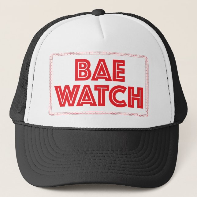 Bae watch funny bay watch movie reference trucker hat (Front)