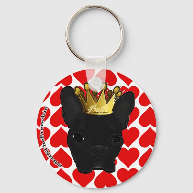Baffi The Frenchie Keychain! Key Ring (Front)