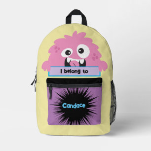 Bag Buddy Cute Pink Monster Personalised Backpack