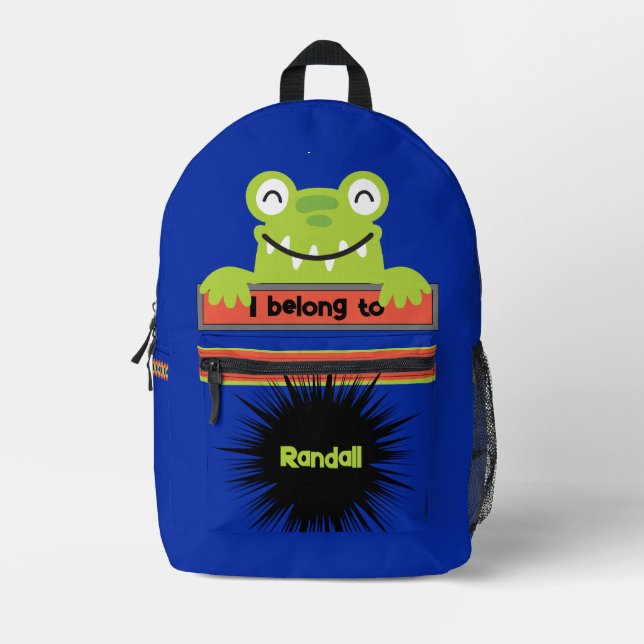 Bag Buddy Happy Green Frog Personalised Backpack (Front)