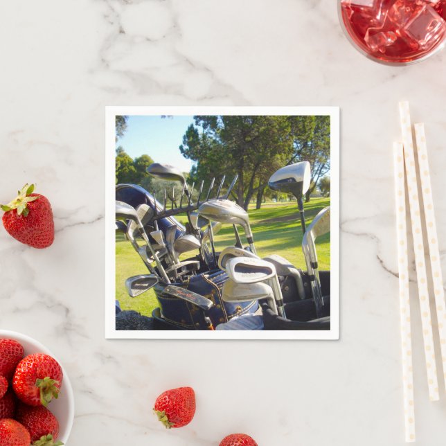 Bag Full Of Golf Clubs, Paper Party Napkins (Insitu)