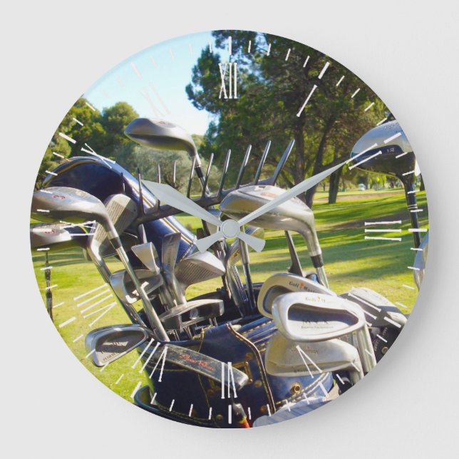 Bag Full Of Golf Clubs, Wall Clock (Front)