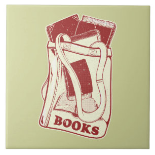 Bag of books I love to read Ceramic Tile