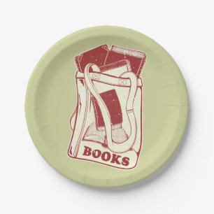 Bag of books I love to read Paper Plate