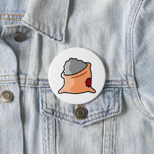Bag of Cement Construction Material 7.5 Cm Round Badge