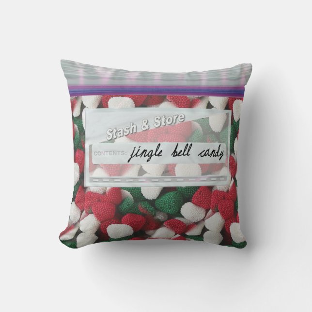 Bag of Christmas Candy Decorative Throw Pillow (Front)