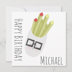 Bag of Fries Cute Cartoon Birthday Card