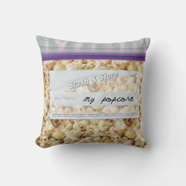 Bag of Popcorn Snacks Decorative Throw Pillow (Front)