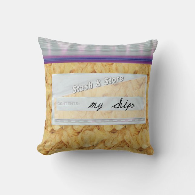 Bag of Potato Chips Snacks Decorative Throw Pillow (Front)