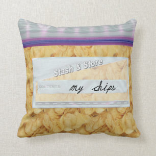 Bag of Potato Chips Snacks Decorative Throw Pillow
