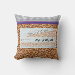 Bag of Pretzels Snacks Decorative Throw Pillow