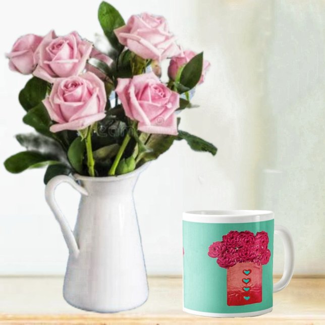 Bag Of Roses-II Large Coffee Mug (This Bag Of Roses Giant Coffee Mug, sweetens the coffee, as well as the mood!)