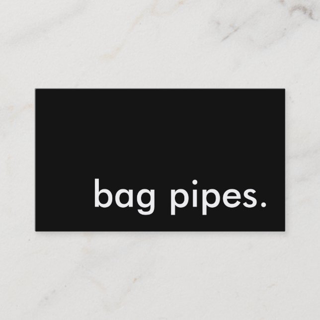 bag pipes. business card (Front)