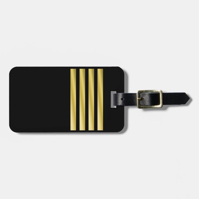 Bag Tag - Captain - Gold Stripes (Front Horizontal)
