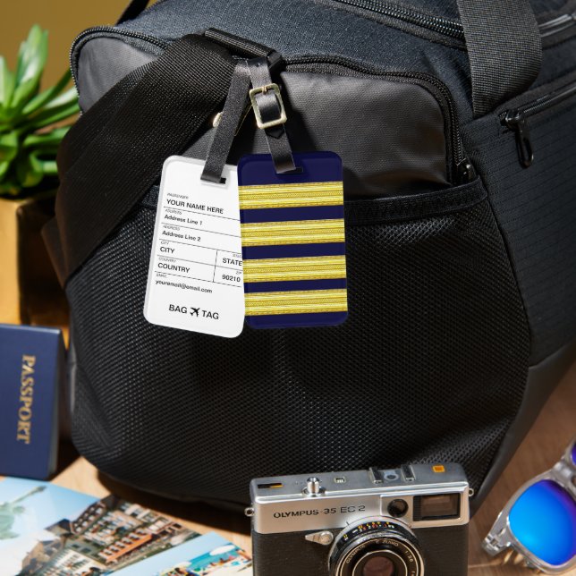 BAG TAG - Captain Stripes (Front & Back)