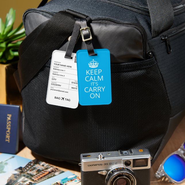 BAG TAG - Keep Calm it's Carry On (Front & Back)