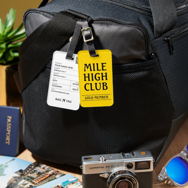 BAG TAG - Mile High Club - Gold Member (Front & Back)