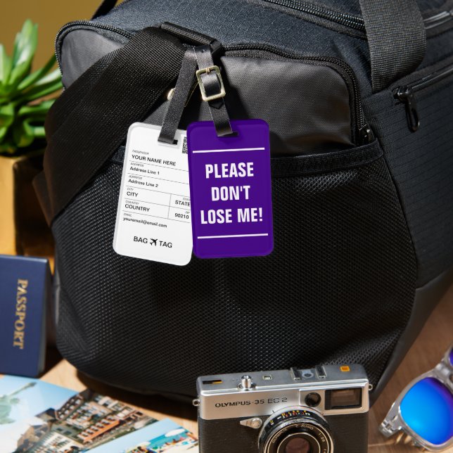 BAG TAG - Please don't lose me! (Front & Back)