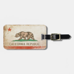 Bag Tag with Distressed California Republic Flag