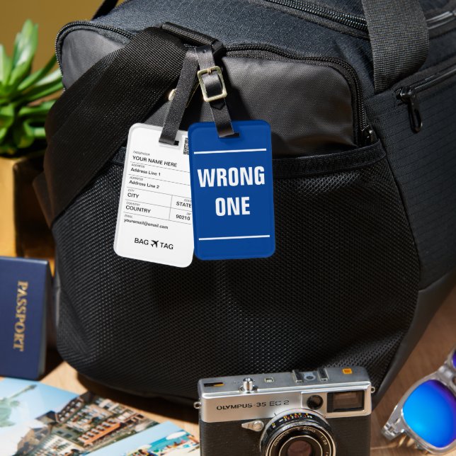 BAG TAG - Wrong one. (Front & Back)