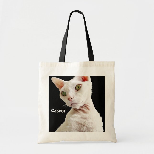 Bag | White Devon Rex Cat Casper (Front)