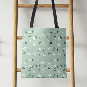 Bag with daisies, shopping bag with charming