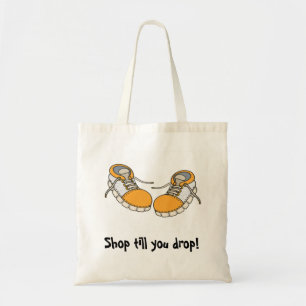 Bag with laced up shoes.