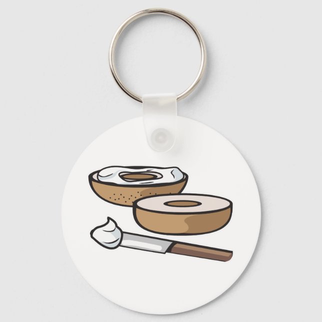 bagel and cream cheese key ring (Front)