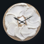 Bagel and Cream Cheese Novelty Large Clock<br><div class="desc">Bagel and cream cheese novelty wall clock .. fun food themed clocks from Ricaso
   .. perfect for your kitchen and will be a talking point for years to come</div>