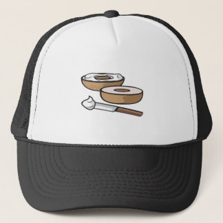 bagel and cream cheese trucker hat