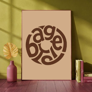 Bagel Bakery Typographic Art Cosy Kitchen Cafe Poster