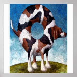 Bagel-Beagle Painting Gift Poster