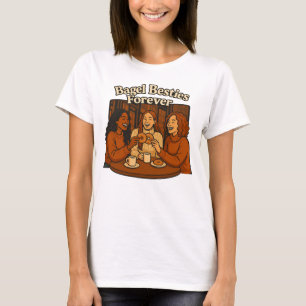 Bagel Besties Forever Brunch Café Art T-Shirt