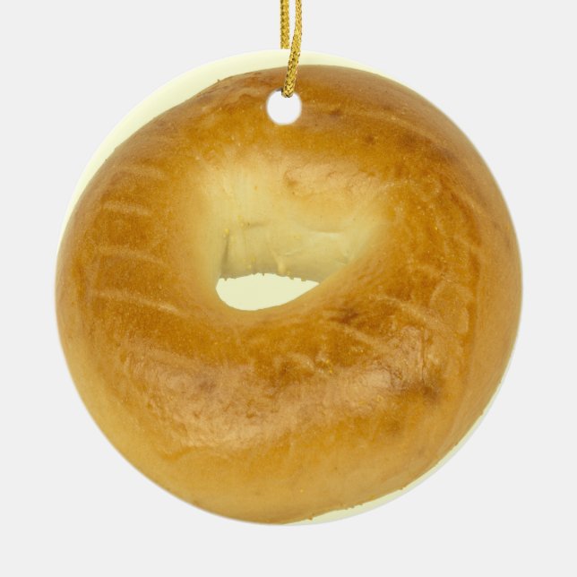 Bagel Ceramic Ornament (Front)
