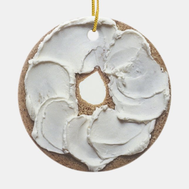 Bagel Ceramic Tree Decoration (Front)