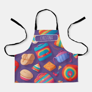 Bagel  Colourful Personalised Pattern Apron