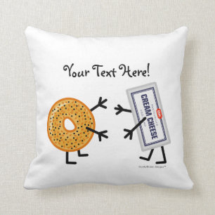 Bagel & Cream Cheese - Customisable Cushion