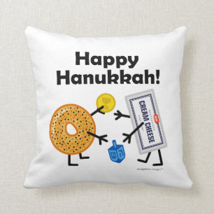 Bagel & Cream Cheese - Happy Hanukkah! Cushion
